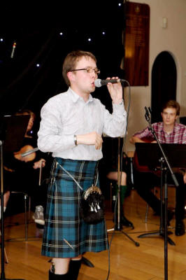 The CM Scottish Ceilidh Band Kilted caller from band who play in Essex, Kent and Berkshire