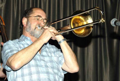 The ME Jazz Band Jazz band trombone player, of band featuring swing and performing in Staffordshire,
